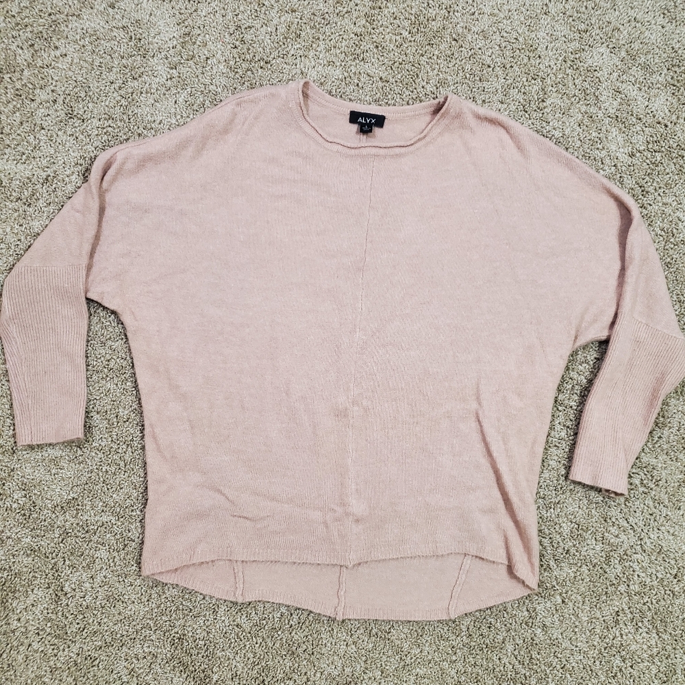 Alyx Soft Light Pink Long Slee Warm Business Casual Womens Sweater Large